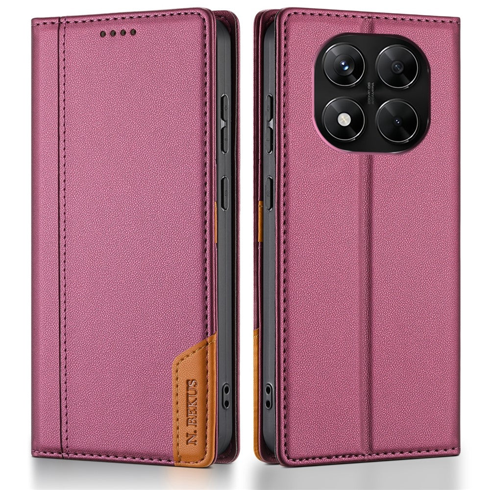 N.BEKUS P3-etui til Xiaomi Redmi Note 15 Pro 5G (Global), RFID-blokerende PU-læder-pung-etui med flipdesign