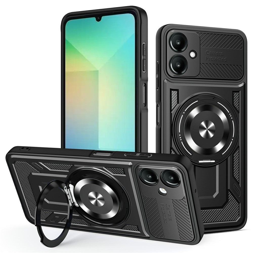 Til Samsung Galaxy A08 5G / A08 4G / A07 4G magnetisk cover roterende støttefod TPU + PC telefoncover