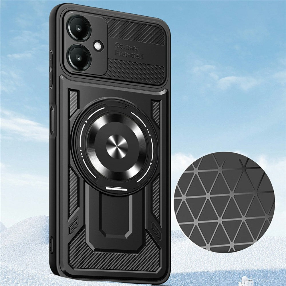 Til Samsung Galaxy A08 5G / A08 4G / A07 4G magnetisk cover roterende støttefod TPU + PC telefoncover