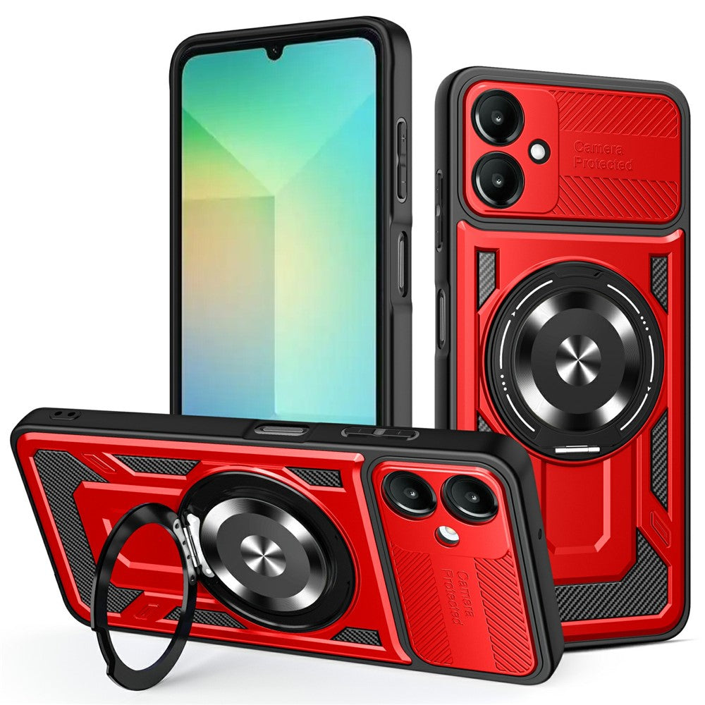 Til Samsung Galaxy A08 5G / A08 4G / A07 4G magnetisk cover roterende støttefod TPU + PC telefoncover