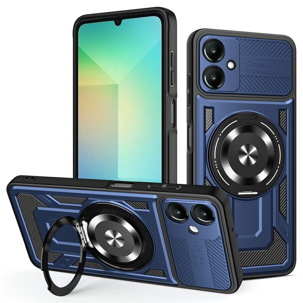 Til Samsung Galaxy A08 5G / A08 4G / A07 4G magnetisk cover roterende støttefod TPU + PC telefoncover