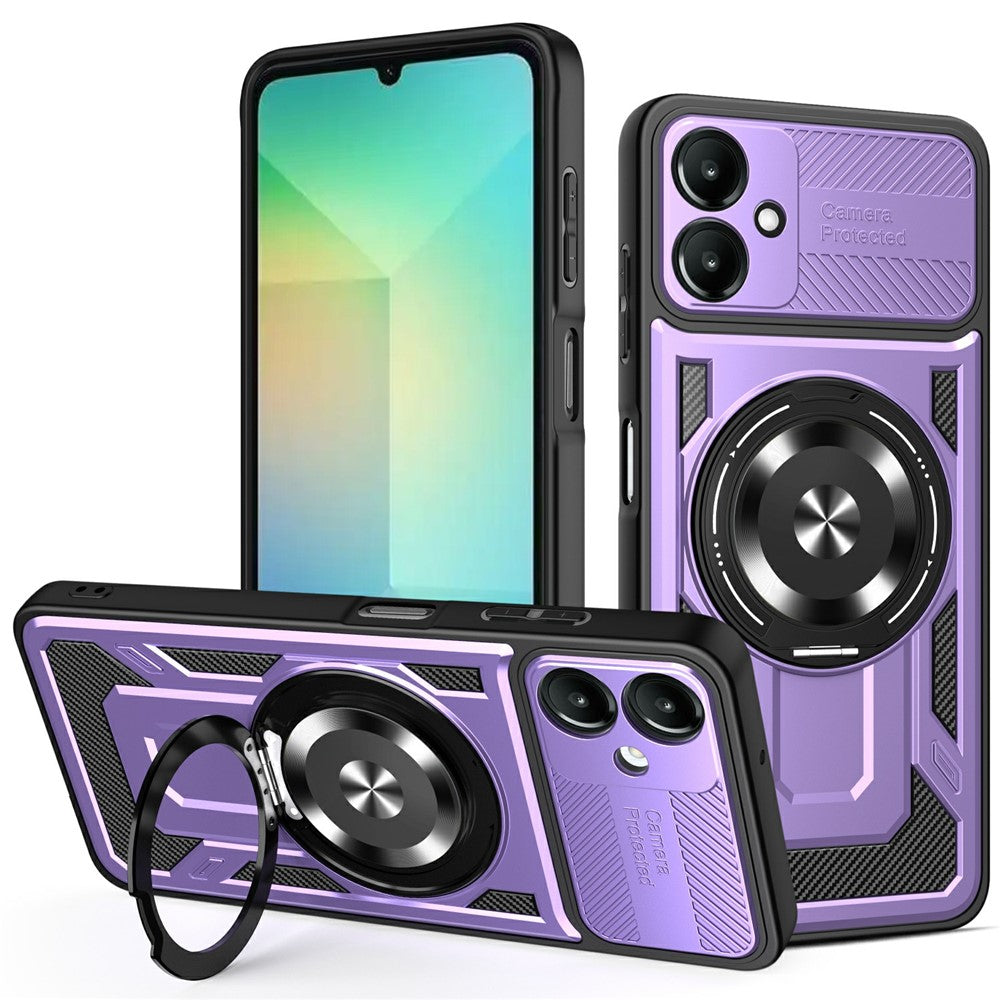 Til Samsung Galaxy A08 5G / A08 4G / A07 4G magnetisk cover roterende støttefod TPU + PC telefoncover