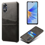 For Oppo A17 4G / A17k 4G Cell Phone Case Dual Card Slots Anti-scratch PU Leather Coated Hard PC Shock Resistant Phone Cover