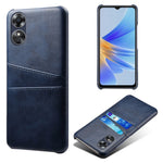 For Oppo A17 4G / A17k 4G Cell Phone Case Dual Card Slots Anti-scratch PU Leather Coated Hard PC Shock Resistant Phone Cover