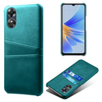 For Oppo A17 4G / A17k 4G Cell Phone Case Dual Card Slots Anti-scratch PU Leather Coated Hard PC Shock Resistant Phone Cover