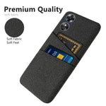 Phone Case for Oppo A17 4G / A17k 4G, Convenient Dual Card Slots Anti-scratch Cloth Coated Hard PC Protective Cover