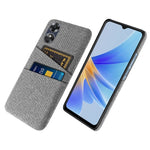 Phone Case for Oppo A17 4G / A17k 4G, Convenient Dual Card Slots Anti-scratch Cloth Coated Hard PC Protective Cover