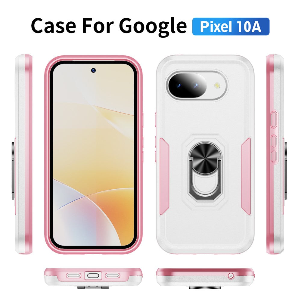 Til Google Pixel 10a Cover Militærstandard Ring Kickstand PC + TPU Telefoncover