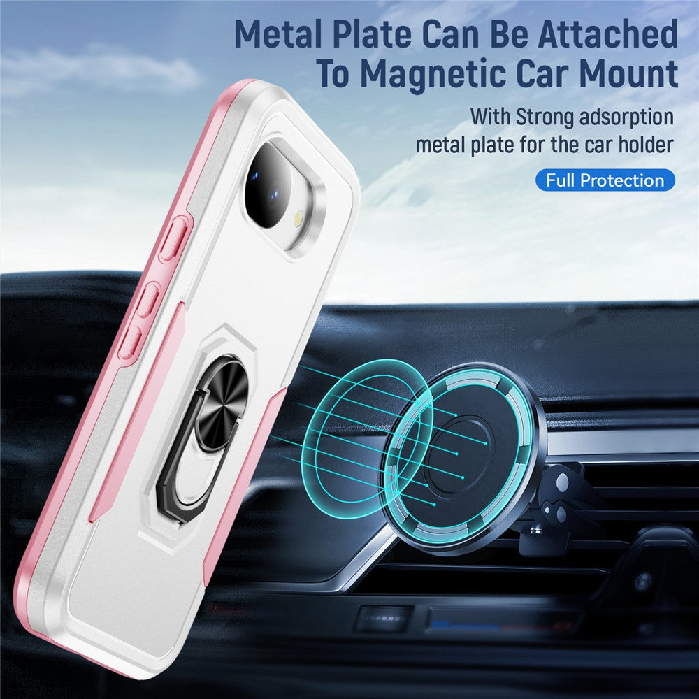 Til Google Pixel 10a Cover Militærstandard Ring Kickstand PC + TPU Telefoncover