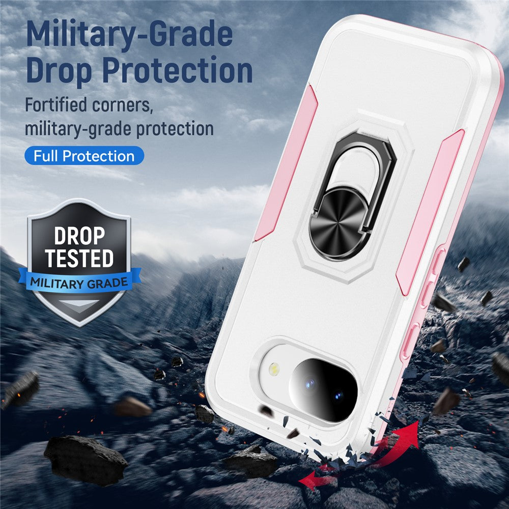 Til Google Pixel 10a Cover Militærstandard Ring Kickstand PC + TPU Telefoncover