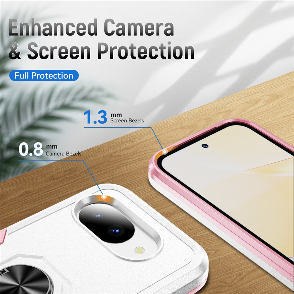 Til Google Pixel 10a Cover Militærstandard Ring Kickstand PC + TPU Telefoncover