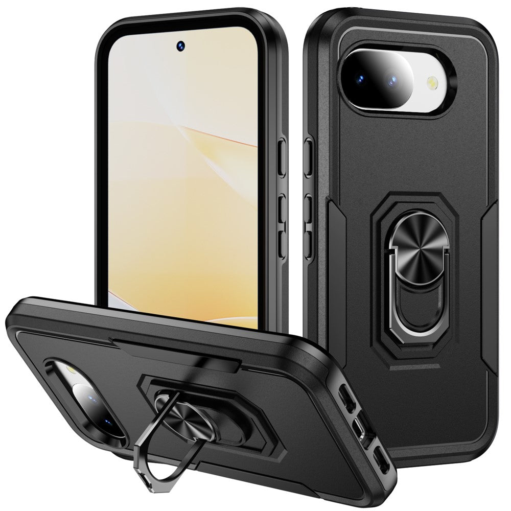 Til Google Pixel 10a Cover Militærstandard Ring Kickstand PC + TPU Telefoncover