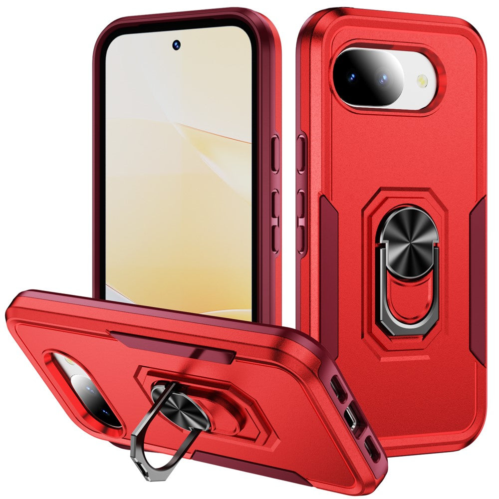 Til Google Pixel 10a Cover Militærstandard Ring Kickstand PC + TPU Telefoncover