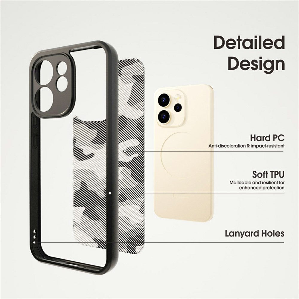 IBMRS For Oppo Reno15 F 5G Case Soft TPU Frame Hard PC Back Anti-Fall Phone Cover