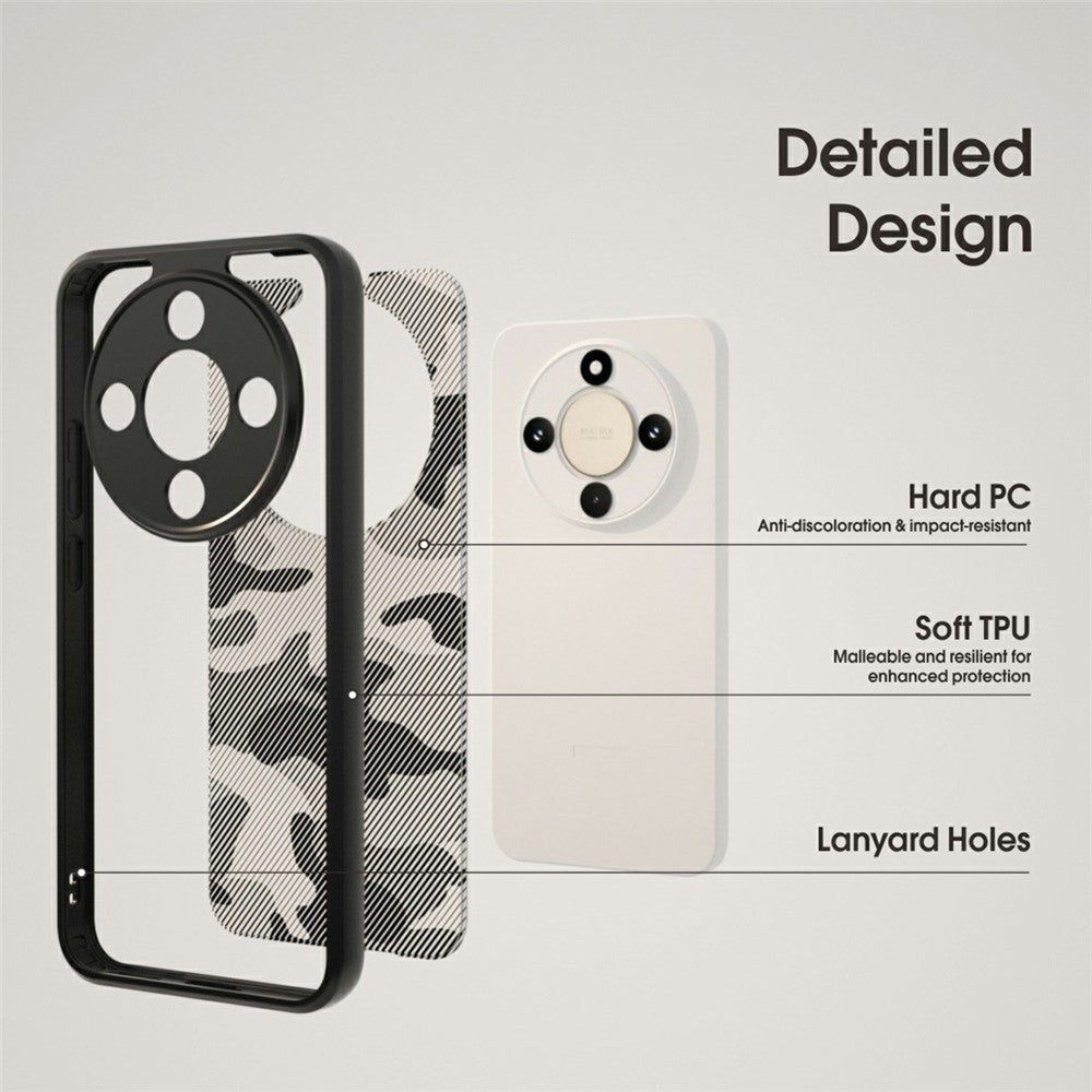 IBMRS Phone Case For Honor Magic8 Lite 5G  /  X9d 5G  /  X70 5G Soft TPU Frame Hard PC Back Anti-Fall Phone Cover