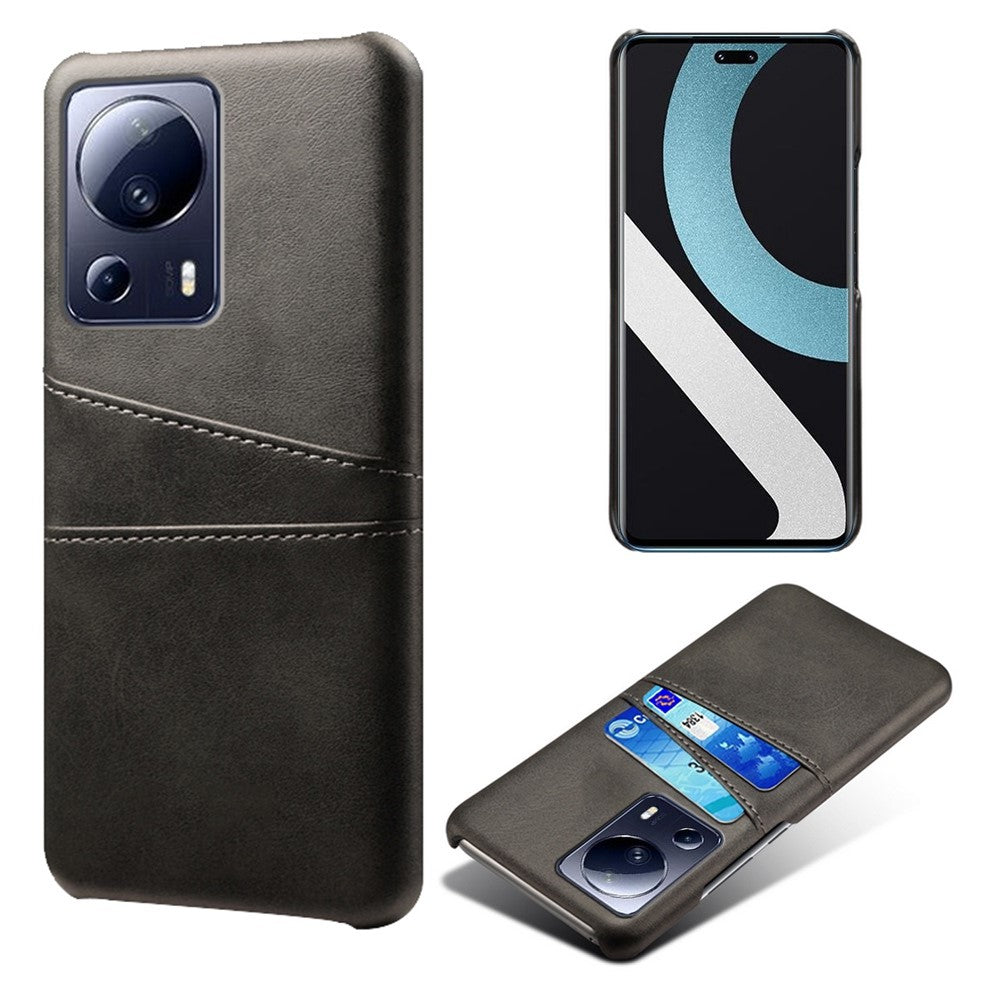 Ridsefast mobilcover til Xiaomi Civi 2 5G / 12 Lite NE 5G med to kortlommer, PC-cover belagt med PU-læder