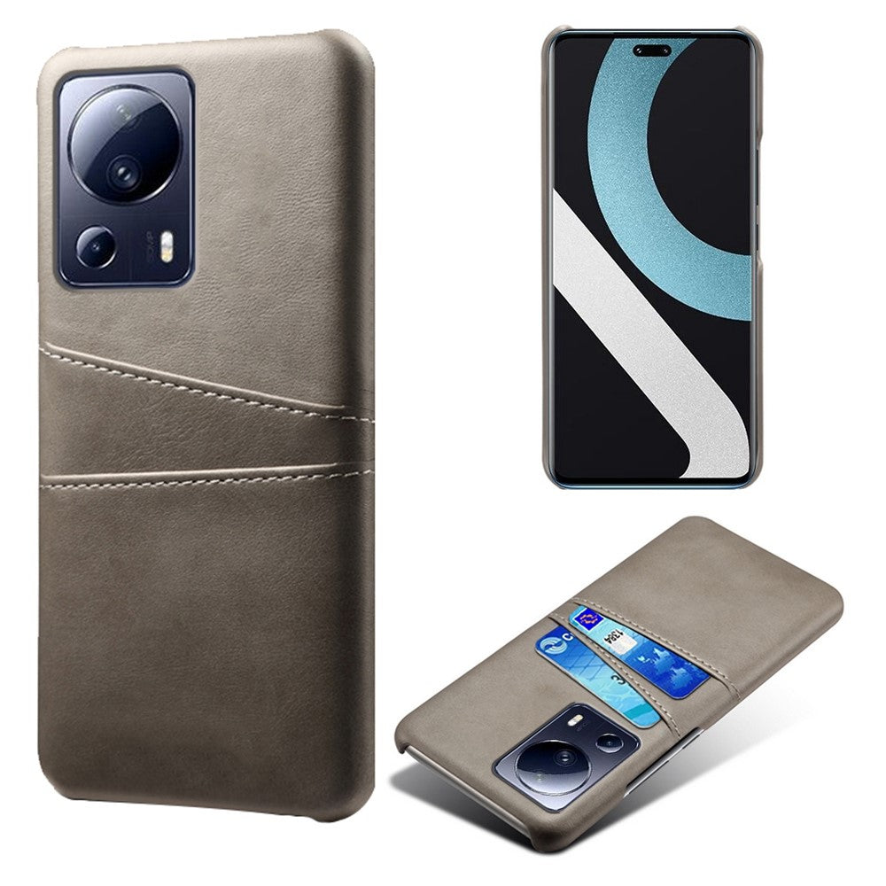 Ridsefast mobilcover til Xiaomi Civi 2 5G / 12 Lite NE 5G med to kortlommer, PC-cover belagt med PU-læder