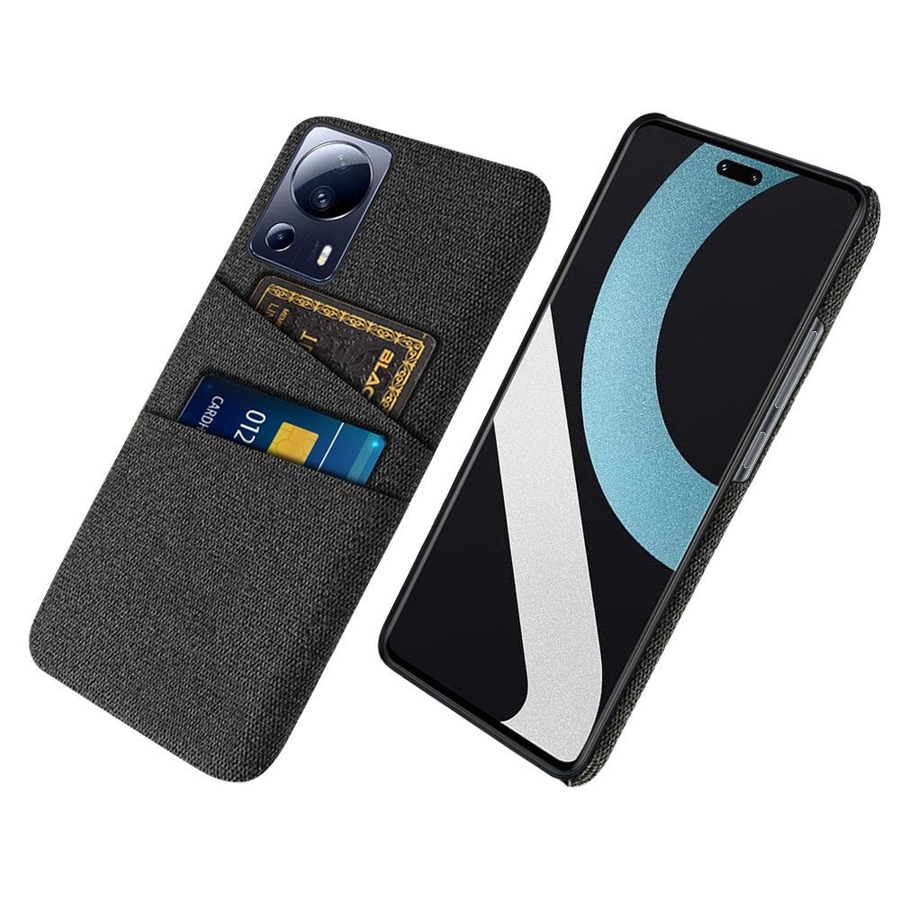 For Xiaomi Civi 2 5G / 12 Lite NE 5G Anti-scratch Hard PC Protective Cover Cloth Texture Dual Card Slots Phone Case