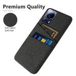 For Xiaomi Civi 2 5G / 12 Lite NE 5G Anti-scratch Hard PC Protective Cover Cloth Texture Dual Card Slots Phone Case
