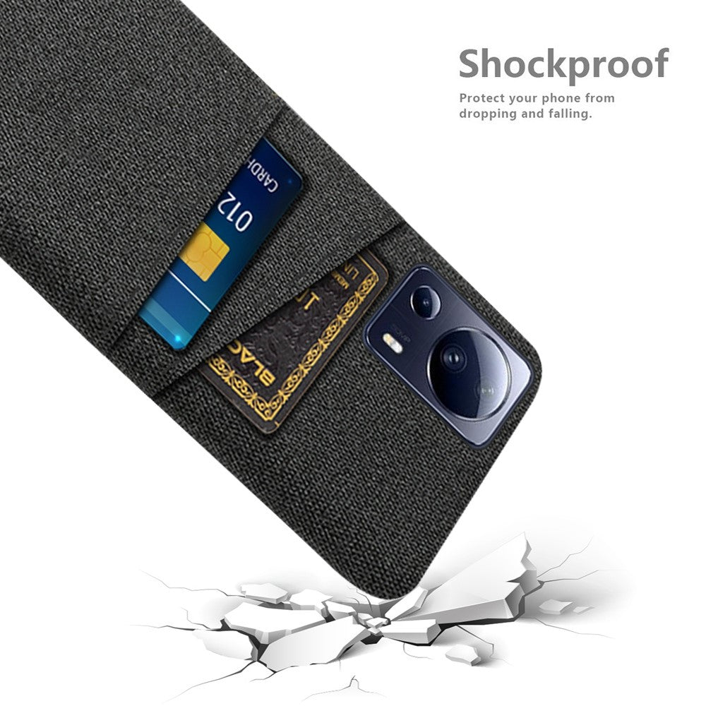 For Xiaomi Civi 2 5G / 12 Lite NE 5G Anti-scratch Hard PC Protective Cover Cloth Texture Dual Card Slots Phone Case
