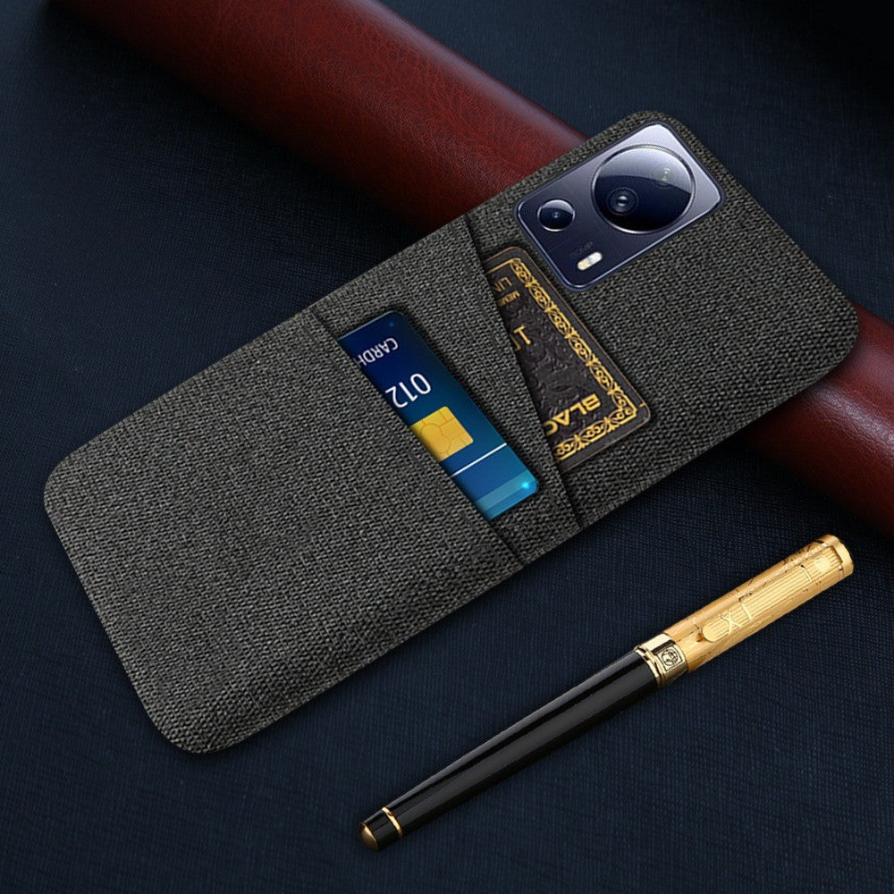 For Xiaomi Civi 2 5G / 12 Lite NE 5G Anti-scratch Hard PC Protective Cover Cloth Texture Dual Card Slots Phone Case