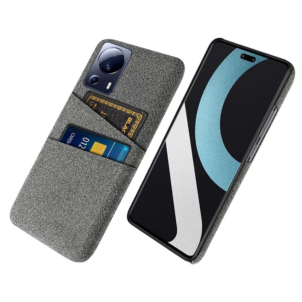 For Xiaomi Civi 2 5G / 12 Lite NE 5G Anti-scratch Hard PC Protective Cover Cloth Texture Dual Card Slots Phone Case