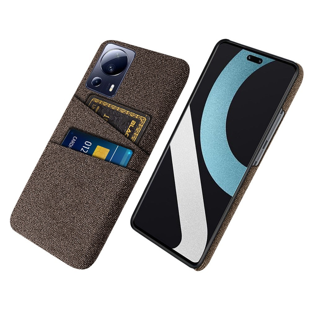 For Xiaomi Civi 2 5G / 12 Lite NE 5G Anti-scratch Hard PC Protective Cover Cloth Texture Dual Card Slots Phone Case