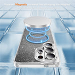 For Samsung Galaxy S26 Ultra Glitter Magnetic Case Crystal Clear PC TPU Shockproof Phone Cover