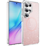 For Samsung Galaxy S26 Ultra Glitter Magnetic Case Crystal Clear PC TPU Shockproof Phone Cover