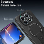 Phone Case For Xiaomi Poco M8 5G  /  Redmi Note 15 5G (Global) Carbon Fiber Texture PC + TPU Phone Cover with Kickstand