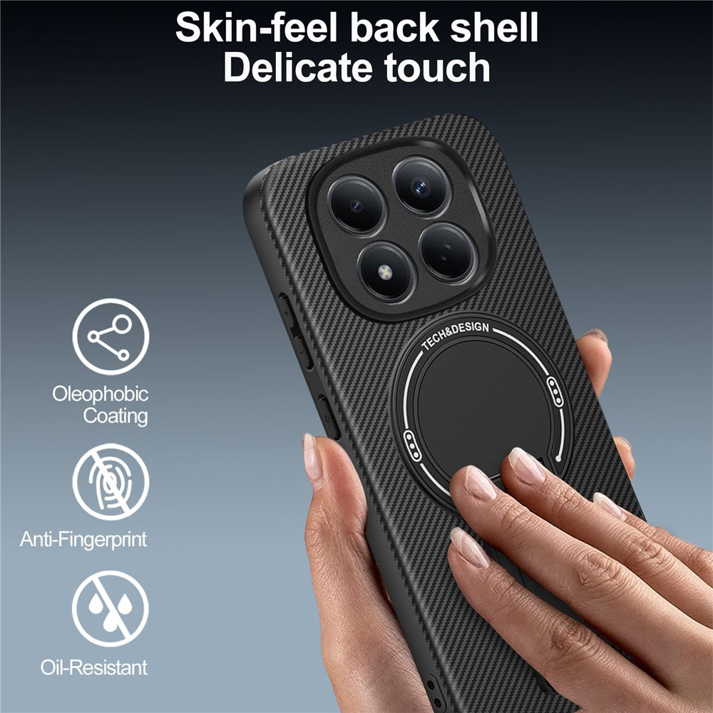 For Xiaomi Redmi Note 15 Pro 5G (Global) Case Carbon Fiber Texture PC + TPU Phone Cover with Kickstand