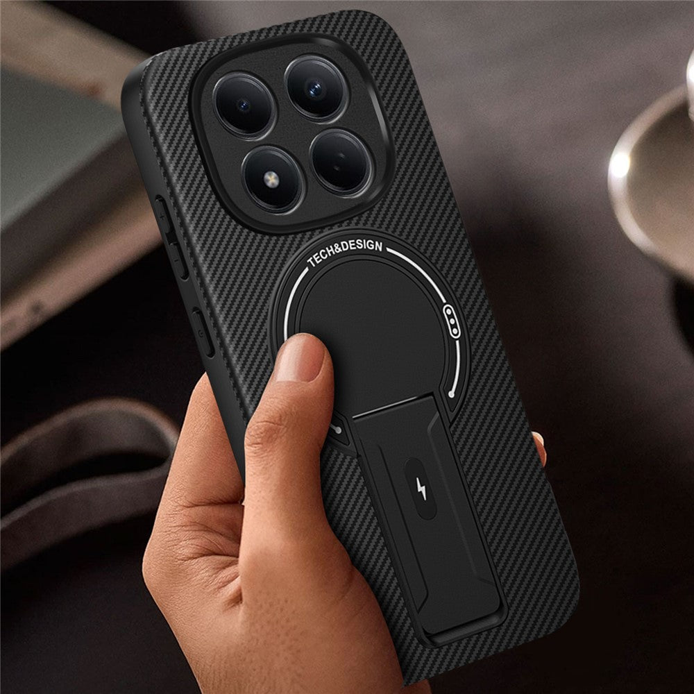 Xiaomi Redmi Note 15 Pro 5G (Global) Skal Kolfiberstruktur PC + TPU mobilskal med Stöd