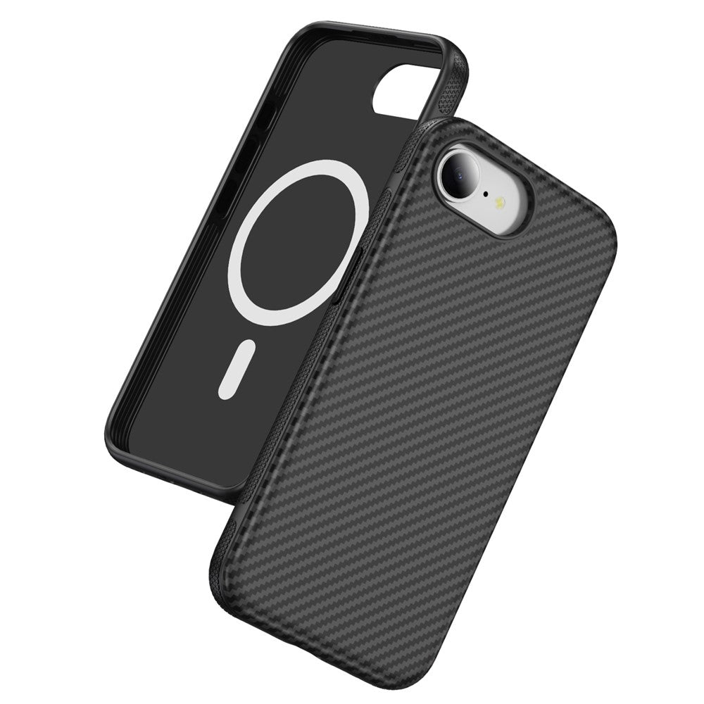 For iPhone 17th / 16th Magnetic Phone Case Carbon Fiber Texture PC TPU Back Cover