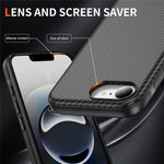 For iPhone 17th / 16th Magnetic Phone Case Carbon Fiber Texture PC TPU Back Cover