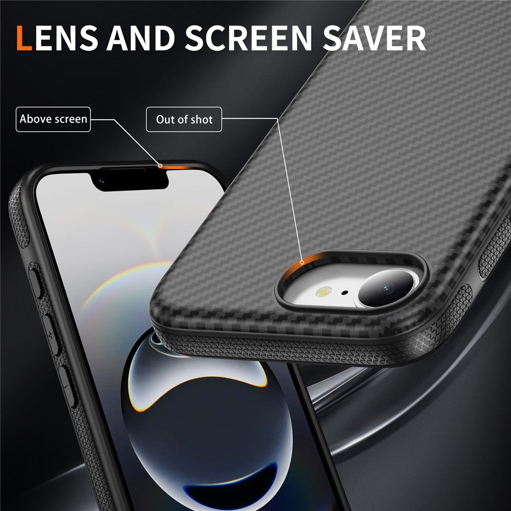 For iPhone 17th / 16th Magnetic Phone Case Carbon Fiber Texture PC TPU Back Cover