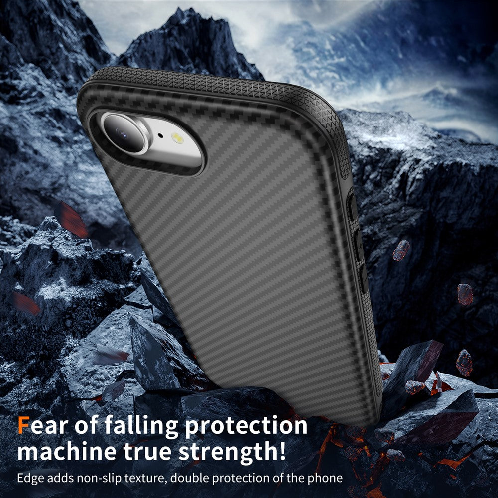 For iPhone 17th / 16th Magnetic Phone Case Carbon Fiber Texture PC TPU Back Cover