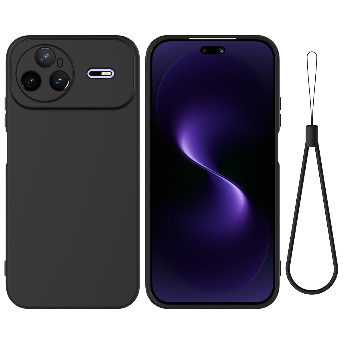 Huawei Nova 15 Pro 5G Flytande Silikonskal mobil Baksida med Handrem
