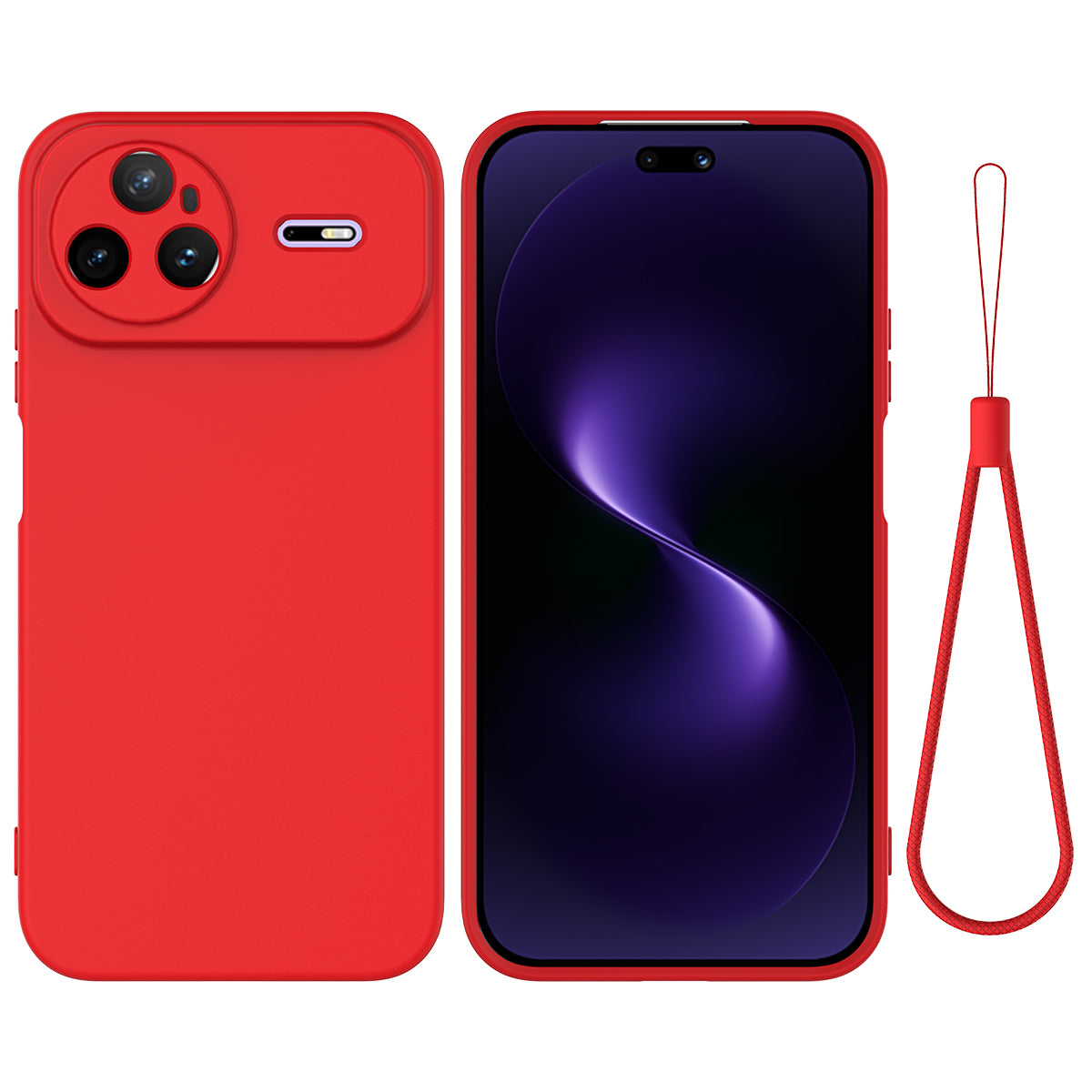 Huawei Nova 15 Pro 5G Flytande Silikonskal mobil Baksida med Handrem