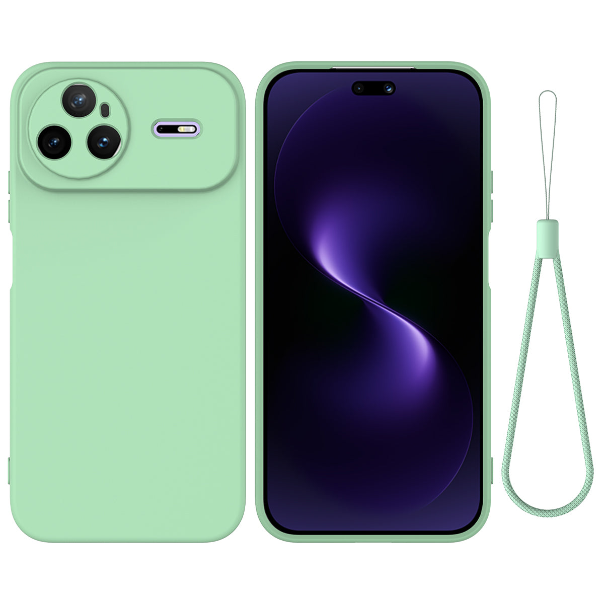 For Huawei nova 15 Pro 5G Liquid Silicone Case Phone Back Cover with Hand Strap