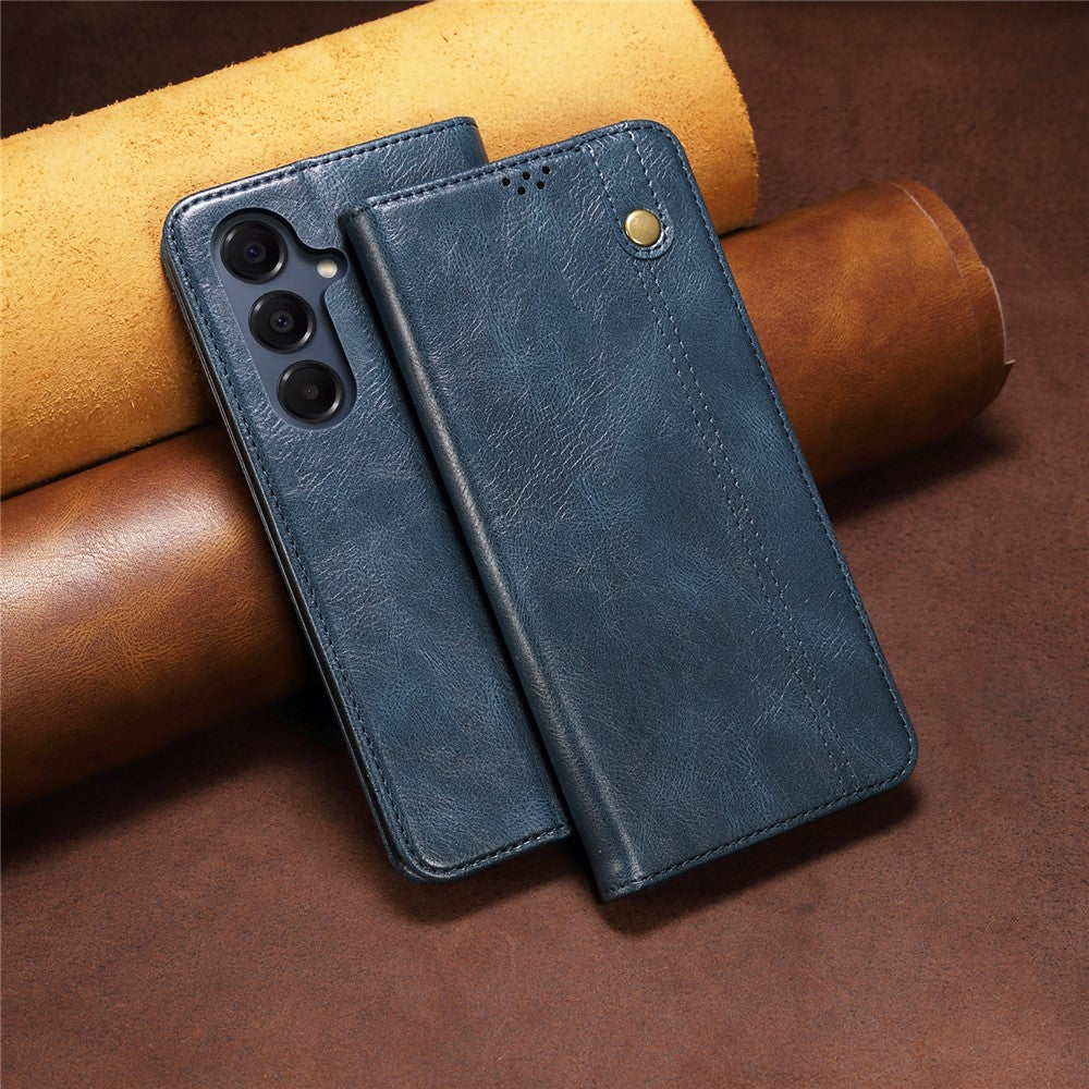 Samsung Galaxy S26-skal Crazy Horse Texture Waxy Leather Plånboksfodral med stativ