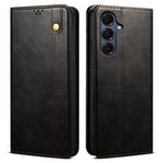 Samsung Galaxy S26-skal Crazy Horse Texture Waxy Leather Plånboksfodral med stativ