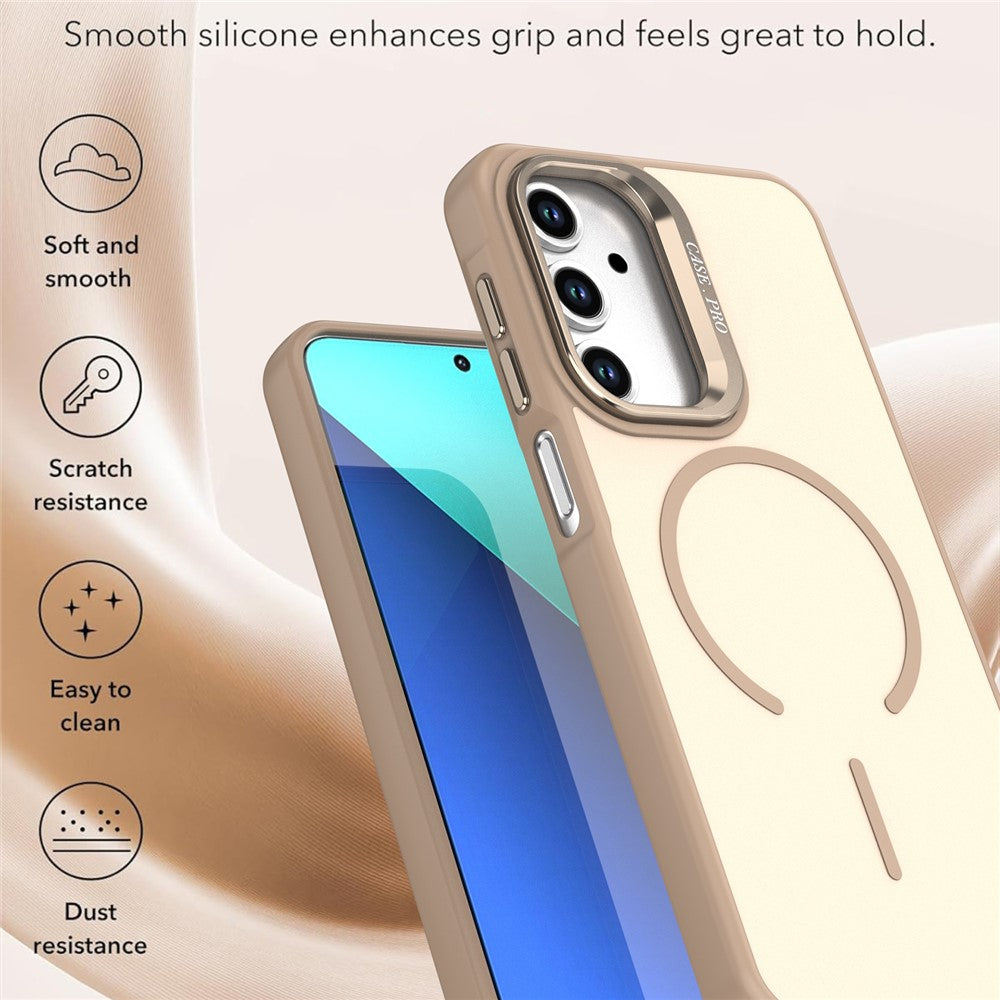 Samsung Galaxy A13 4G / A13 5G Skal Skin-touch PC + TPU Magnetiskt mobilskal med Linsram Stativ