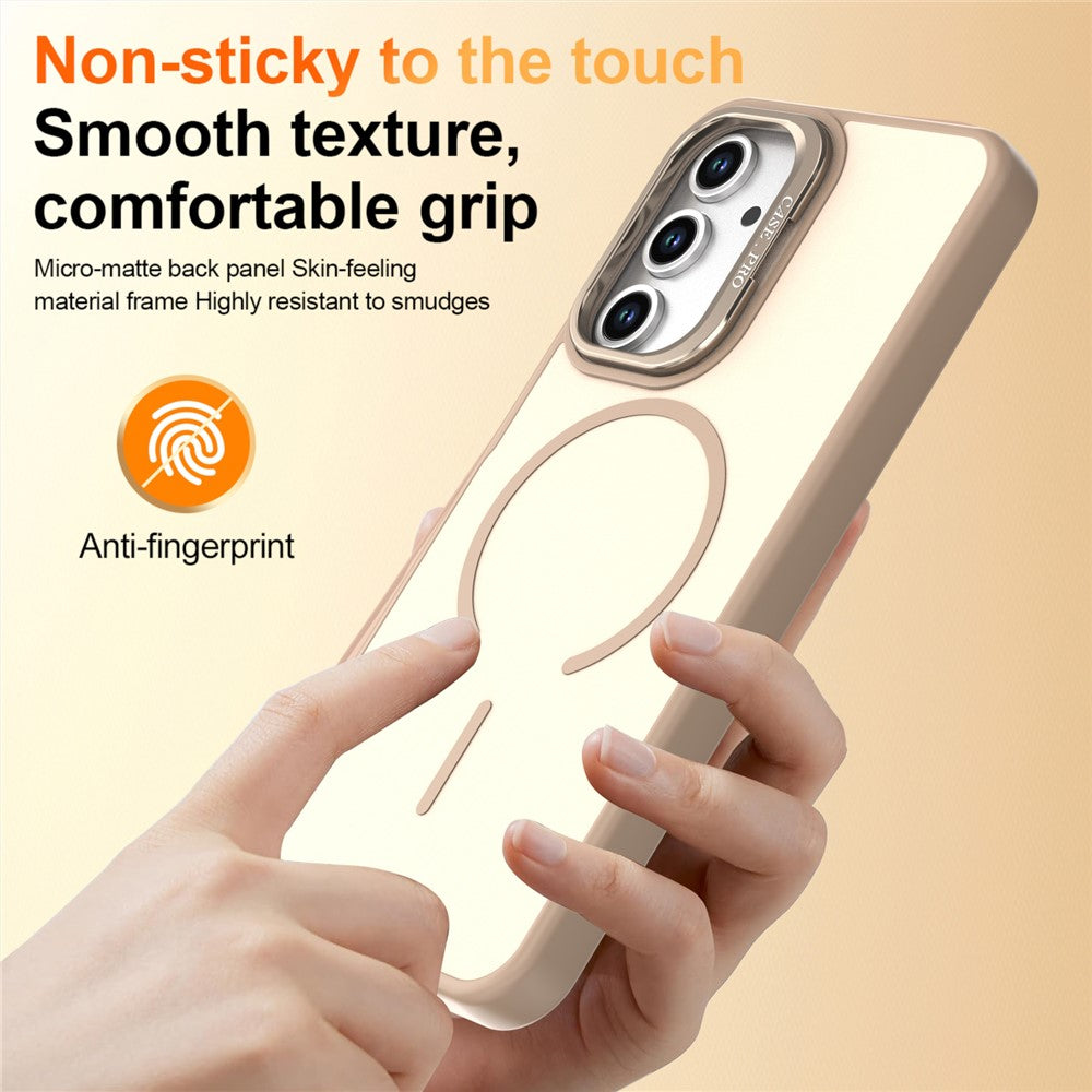 Samsung Galaxy A13 4G / A13 5G Skal Skin-touch PC + TPU Magnetiskt mobilskal med Linsram Stativ