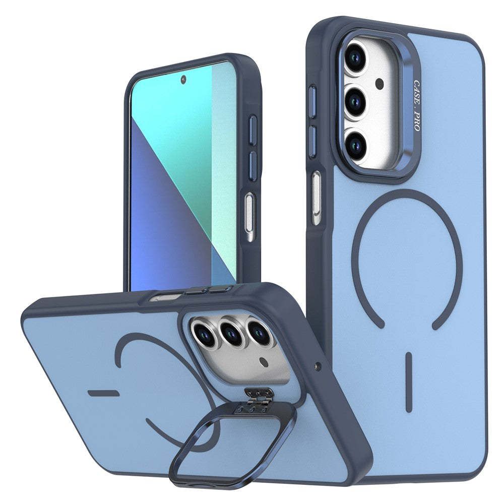 Samsung Galaxy A13 4G / A13 5G Skal Skin-touch PC + TPU Magnetiskt mobilskal med Linsram Stativ