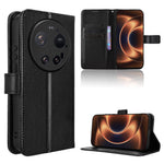 For Xiaomi 17 Ultra by Leica / Xiaomi 17 Ultra 5G Leather Wallet Case with Strap Diamond Texture Phone Cover