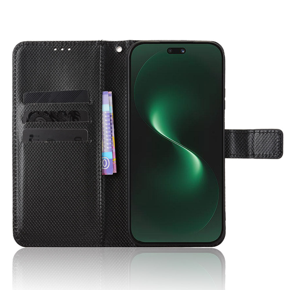 For Huawei nova 15 Ultra 5G / Huawei nova 15 Pro 5G Leather Wallet Case with Strap Diamond Texture Phone Cover