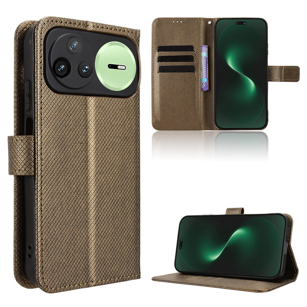For Huawei nova 15 Ultra 5G / Huawei nova 15 Pro 5G Leather Wallet Case with Strap Diamond Texture Phone Cover