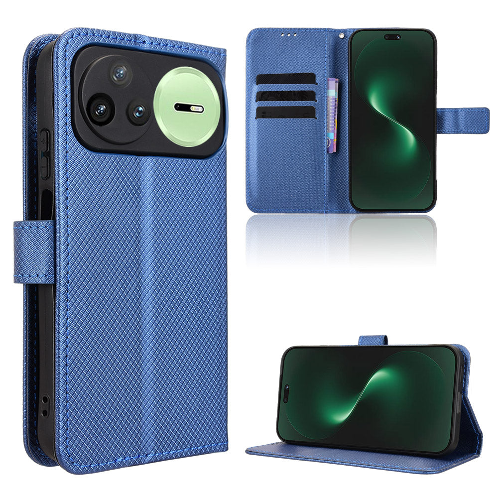 Huawei nova 15 Ultra 5G / Huawei nova 15 Pro 5G-lædercover med plånbok, rem og diamantstruktur, mobilcover