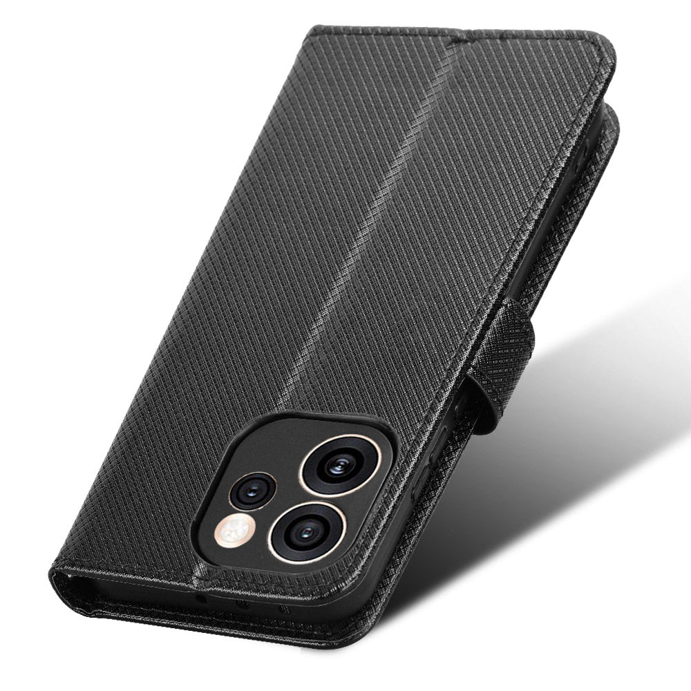 For Oppo Reno15 FS 5G / Oppo Reno15 F 5G Leather Wallet Case with Strap Diamond Texture Phone Cover