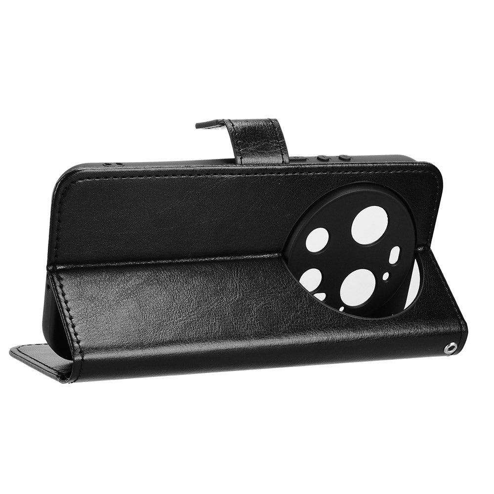 PU-læderskal med rem til Xiaomi 17 Ultra fra Leica / Xiaomi 17 Ultra 5G, Crazy Horse-struktur, pungcover til mobiltelefon